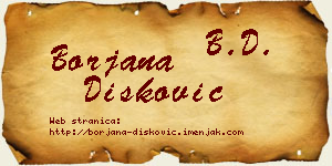 Borjana Dišković vizit kartica